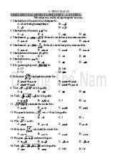 Câu hỏi trắc nghiệm ôn tập Đại số Lớp 9 - Dương Thế Nam